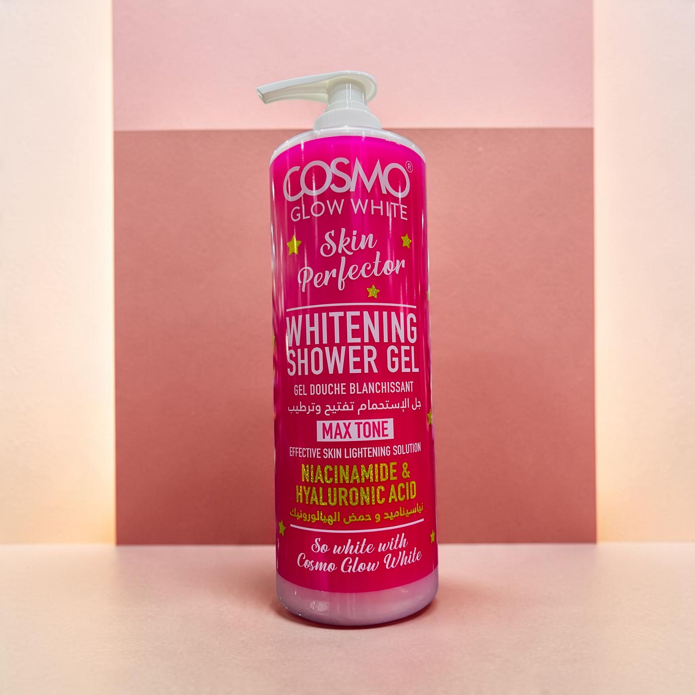 COSMO GLOW WHITE SKIN PERFECTOR WHITENING SHOWER GEL NIANCINAMIDE &AMP; HYALURONIC ACID 1000ML